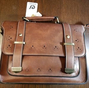 NWT Ecosusi , Retro Women's Faux Leather Satchel